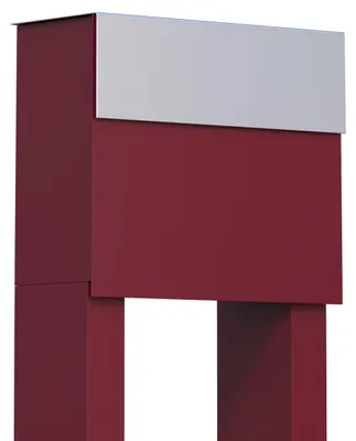 Produktbild von Standbriefkasten Molto in Rot mit Edelstahlklappe