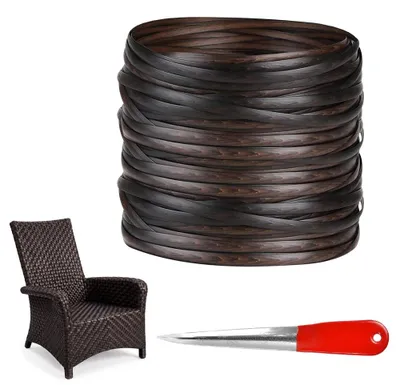 Flechtmaterial 70 m, braun, Rattan, 1 Rolle