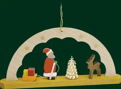 Immagine prodotto di Decorazione natalizia per albero di Natale, arco decorativo con figura di Ruprecht sulla slitta, altezza = 4,5 cm, nuovo