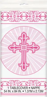 Produktbild von Tischdecke PVC Kreuz Pink 137x213cm