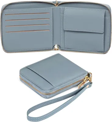 Produktbild von Geldbörse Damen, Klein Leder Portemonnaie, Geldbeutel mit RFID Blocker, Portmonee mit Reißverschluss Münzbeutel, Geschenk für Frauen