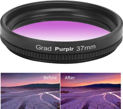 Produktbild von Junestar 37 mm Verlaufsfilter, mehrschichtige Beschichtung, wasserfest, Farbverlaufslinse für Canon-Kamera, Farbverlaufsviolett