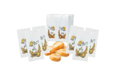 Produktbild von 1000 Stück Bäcker-Faltenbeutel - Brötchentüten, Brotbeutel Papier TYP 418 (12 + 4,5 x 24 cm) - 1000 Stück Papiertüten für Bäckerei, Imbiss Take Away