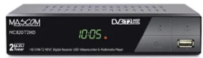Zdjęcie produktu dla Mascom MC820T2HD, Ethernet (RJ-45), Satelitarny, Full HD, DVB-T, DVB-T2, 1920 x 1080 px, 1080p, 16:9