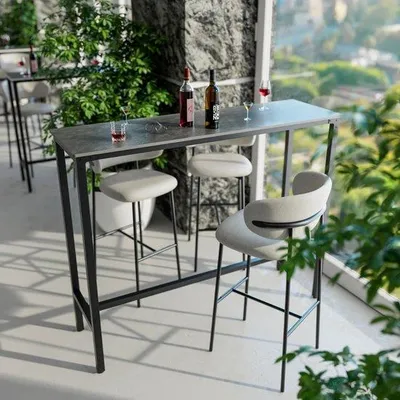 Image de Une table en marbre précieux, un meuble our le salon et le jardin - 120 x 40 x 105 cm - Blanc