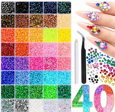 Nagelkunst-Steinchen, 32.000 Stück, bunt