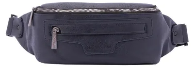 Image de B Cavalli, sacoche pour homme, polyester, fermeture éclair, bandoulière réglable, dimensions : 40 x 12 x 9 cm