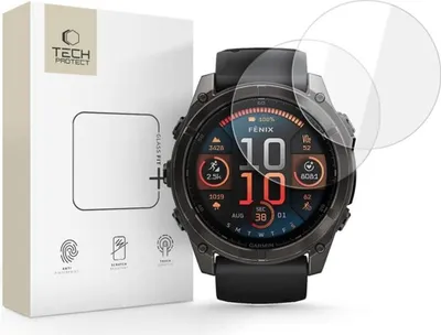Zdjęcie produktu dla Szkło Hartowane Tech-Protect Glass Fit+ 2-Pack Na Garmin Fenix 8 51 Mm - Przezroczyste