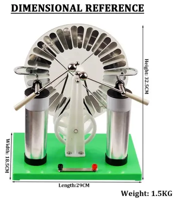 Produktbild von Elektrostatischer Generator - Physikexperiment Gerät - Maschine Für Statische Elektrizität - Tesla Versuche - Laborgerät - Unterricht Schule