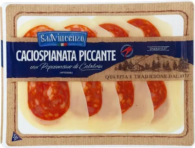 Produktbild von Salami Caciospianata Piccante peperoncino di Calabria100g - San Vincenzo