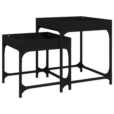 Produktbild von "2026 MODERNE"Kaffeetisch,2er set, elegantes Design - Beistelltische - Wohnzimmertisch Schwarz Holzwerkstoff - Couchtische NeuMöbel772704