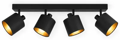Produktbild von hoftronic LED-Deckenstrahler 4 Spots E14 Fassung Schwarz Gold IP20