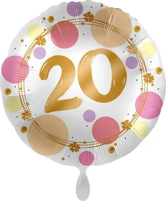 Produktbild von 20. Geburtstag Ballon Happy Dots 45cm