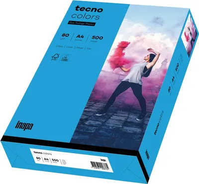 Produktbild von tecno Multifunktionspapier colors A4 80 g/qm intensivblau 500 Blatt