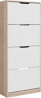 Produktbild von Schuhkipper Vicco Luca Sonoma/Weiß 59 x 137 cm mit 4 Klappschubladen, Model 51915