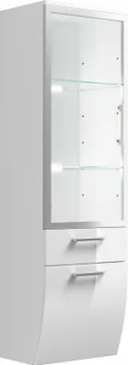 Produktbild von Posseik Hochschrank mit Glastür weiß, Rima (B x T x H) 40 x 134,5 x 30 cm, 5814 76
