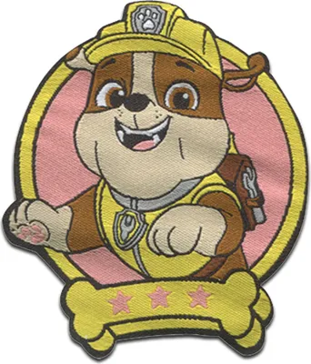 Obrázek produktu pro Paw Patrol © Rubble - nášivka, nažehlovací nášivka, nášivka, nášivky, k nažehlení, velikost: 6,2 x 5,4 cm
