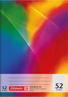 Produktbild von BRUNNEN Schulheft 1046922 DIN A6 Lin52 32Blatt kariert