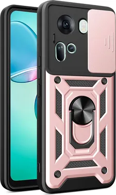 Produktbild von Hülle für Oppo Reno11 Magnetische Ring Ständer Halter Dia Kameraschutz TPU Bumper Silikon Schutzhülle Rosa