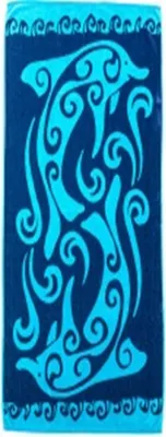 Zdjęcie produktu dla Ręcznik plażowy Ocean Dolphin - ręcznik kąpielowy 90 x 160 cm - 100% bawełna
