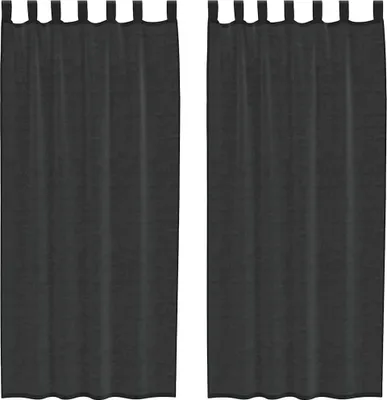 Produktbild von vidaXL Voile Vorhänge mit Lasche 2 Stk. Schwarz
