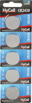 Produktbild von HyCell 5er Pack Lithium Knopfzellen CR2430 3V - Knopfbatterien - 5 Stück