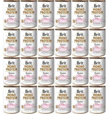 Zdjęcie produktu dla BRIT Mono Protein Rabbit - mokra karma z królikiem dla psa - 24x400 g