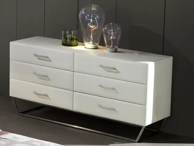 Obrázek produktu pro Komoda Designové komody Komoda se zásuvkami Skříňka Designová skříňka Police bílá