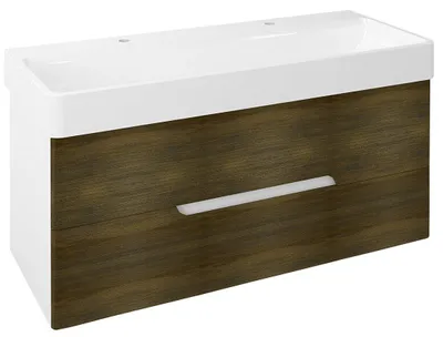 Produktbild von Sapho MEDIENA Unterschrank 117x51x48,5cm, Weiß matt/Eiche graphite