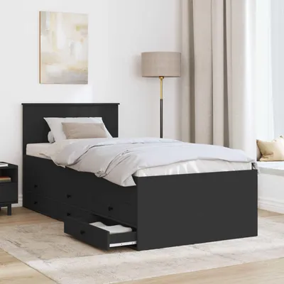 Produktbild von （Robust Möbel） Tagesbett mit Schubladen Schwarz 90 x 190cm Holzwerkstoff - CL730690 - Klassische BettenJugendbett Tagesbett