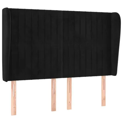 Produktbild von vidaXL Kopfteil mit Ohren Schwarz 147x23x118/128 cm Samt