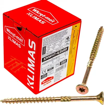 Produktbild von Holzbauschrauben KMWHT 4x60 mm Senkkopf Torx Zimmererschrauben 250 Stück