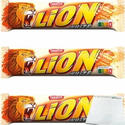 Produktbild von Nestle Lion White Schokoriegel 3er Pack (3x42g Pakung) + usy Block