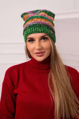 Imagen del producto de Kesi - Gorro de mujer Patrycja, color morado y verde neón, talla única