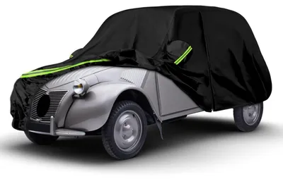Obrázok produktu pre Poťah na auto pre model Citroen 2CV, výroba 1948-1990, vodotesný, plne zakrývajúci, ochrana za všetkých poveternostných podmienok, čierna farba