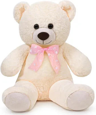 Imagen del producto de Oso de peluche, 40 cm, blanco, ideal como juguete suave para niños y adultos