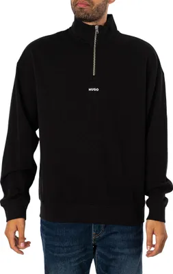Produktbild von HUGO Durty244 Sweatshirt mit 1/4-Reißverschluss, Schwarz L