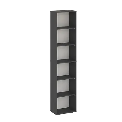 Produktbild von KOMTO Bücherregal 40 cm Breit, Anthrazit, Bücherregal mit 6 Ebenen und höhenverstellbaren Böden, Standregal , Bücherregal Lumo 40 x 180 x 24 cm