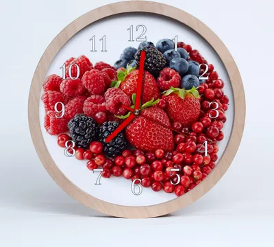 Produktbild von Holzuhr 20fi cm wanduhr - Obst Obst