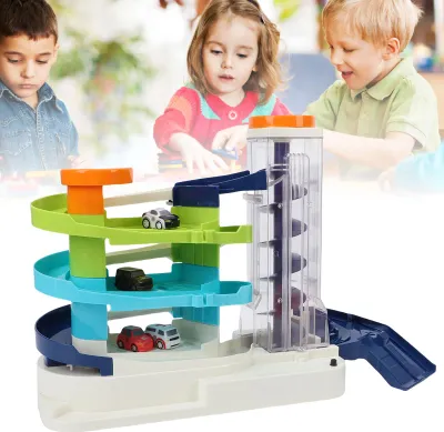 Image de Ensemble de jouets pour parking, plusieurs modes de jeu, ensemble interactif amusant avec rampes et circuits pour voitures