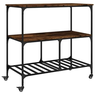 Obrázek produktu pro vidaXL Kuchyňský vozík kouřový dub 100x50x95 cm materiál na bázi dřeva
