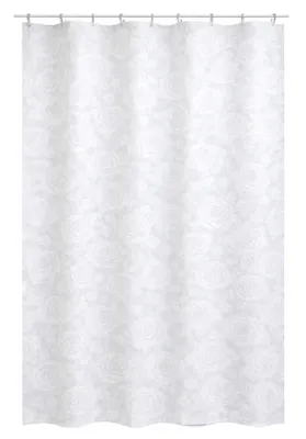 Produktbild von Duschvorhang Textil BxH 180x200cm Roses weiß Vorhang Dusche Wanne
