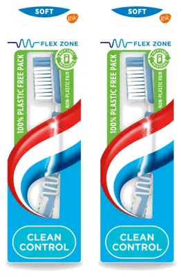 Produktbild von 2 x Aquafresh Clean Control Soft Zahnbürste - Vorteilspackung - 2 Stücke