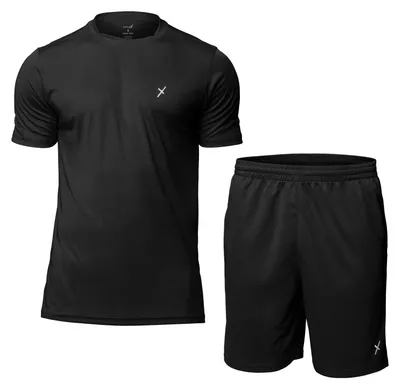 Produktbild von CFLEX Herren Sport-Set (2-teilig) - Fitness T-Shirt & Shorts - Sportswear Collection Schwarz L