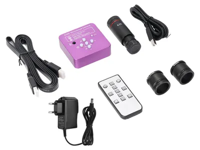 Produktbild von 51-MP-Mikroskopkamera mit 130-facher Vergrößerung, C-Mount-Objektiv, HD-Digitalmikroskop-Videokamera mit Fernbedienung und EU-Stecker
