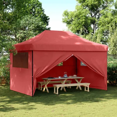 Zdjęcie produktu dla Maison Exclusive – składany namiot imprezowy typu pop-up z 4 ściankami bocznymi, kolor bordowy