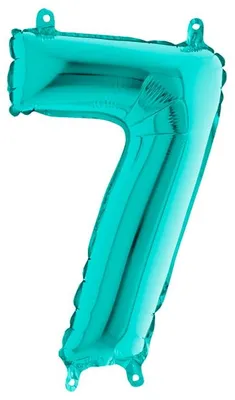Obrázek produktu pro Fóliový balónek číslo 7 Tiffany, mátový - 102 cm Grabo