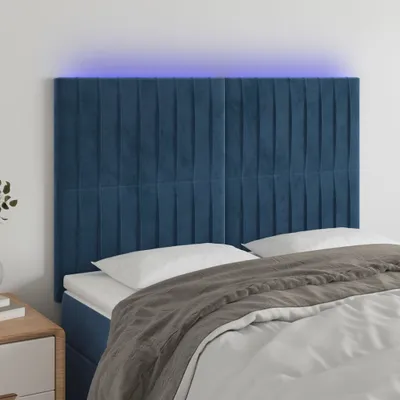 Produktbild von Möbel LED Kopfteil Dunkelblau 144x5x118/128 cm Samt - Kopfteile 3122714
