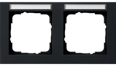 Produktbild von GIRA Abdeckrahmen 2f waager. BSF E2Schwarz m 109209