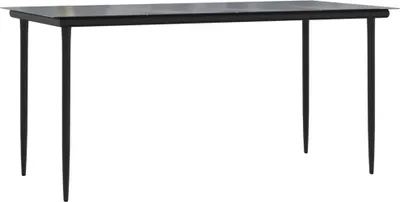 Produktbild von vidaXL Garten-Esstisch Schwarz 160x80x74 cm Stahl und Hartglas